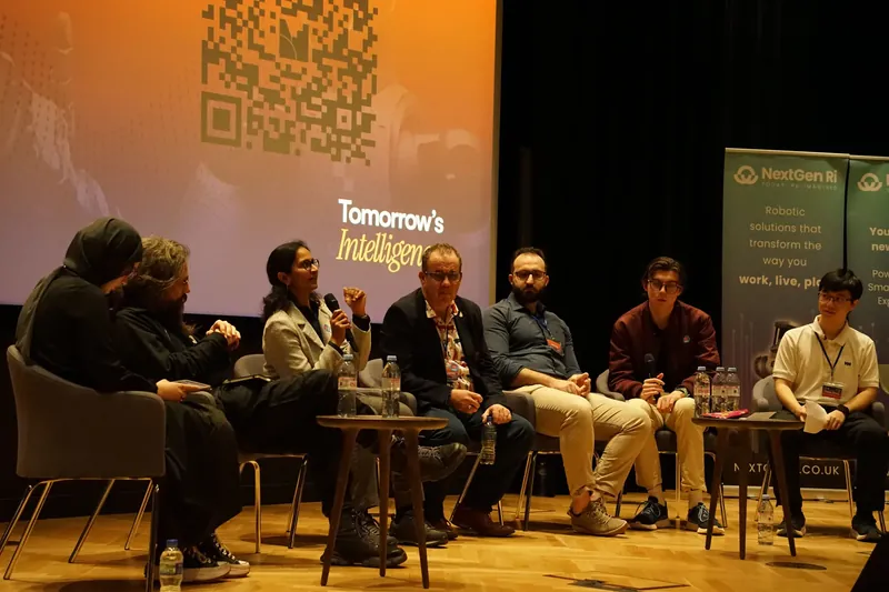 A panel speaker answering a question.