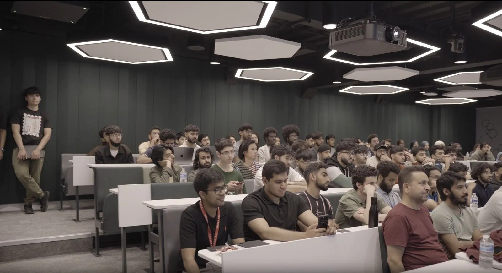 A packed room at the Haqqathon opening talk, Imperial.