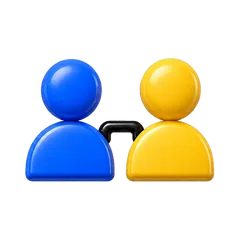 3D blue and yellow guide match icon